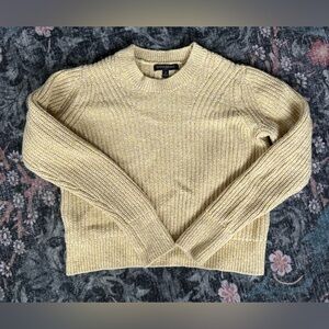 Banana Republic Women's chunky marled  Light Yellow/Tan/White Crewneck Sweater
